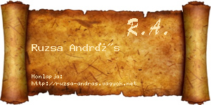 Ruzsa András névjegykártya