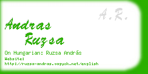 andras ruzsa business card