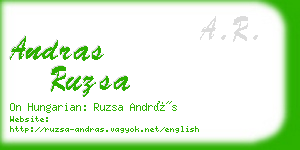 andras ruzsa business card